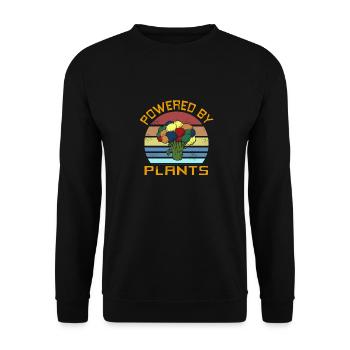 Rétro Vintage Propulsé par des Plantes Cool Vegan - Sweat-shirt Unisexe - noir - Devant - Alina (178cm) & Michal (187cm)
