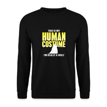 C’est mon costume humain, je suis vraiment un loup - Sweat-shirt Unisexe - noir - Devant - Alina (178cm) & Michal (187cm)