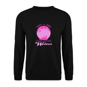 Just A Girl Who Loves Wolves Awesome Retro - Unisex Sweatshirt - black - Front - Alina (178cm) & Michal (187cm)
