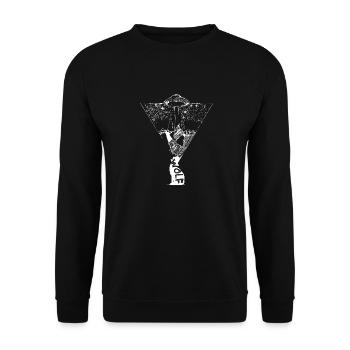 Awesome Starry Night Wolf Lover Designs T-Shirt - Unisex Sweatshirt - black - Front - Alina (178cm) & Michal (187cm)