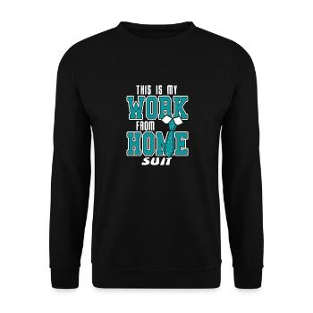 This Is My Work From Home Suit Cool Retro Funny - Unisex Pullover - Schwarz - Vorne - Alina (178cm) & Michal (187cm)