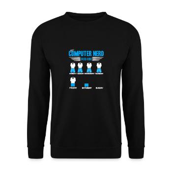 Funny My Computer Nerd Dress Code T-Shirt - Unisex Pullover - Schwarz - Vorne - Alina (178cm) & Michal (187cm)