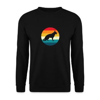 German Shepherd Retro, Vintage Style - Unisex Sweatshirt - black - Front - Alina (178cm) & Michal (187cm)