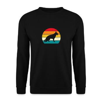 German Shepherd Retro, Vintage Style - Unisex Sweatshirt - black - Front - Alina (178cm) & Michal (187cm)