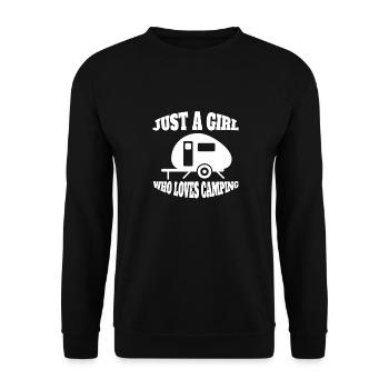 Camping Frau Wohnmobil Mädchen Zelten Wohnwagen - Unisex Pullover - Schwarz - Vorne - Alina (178cm) & Michal (187cm)