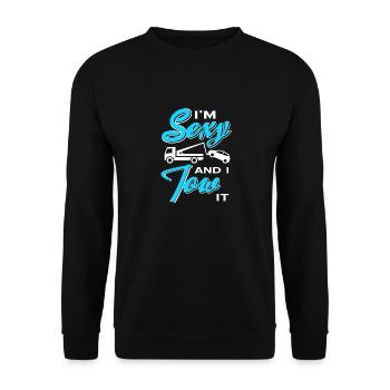 I'm Sexy And I TOW It Funny Towing Designs - Unisex Pullover - Schwarz - Vorne - Alina (178cm) & Michal (187cm)