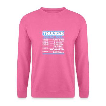 Drôle de taux horaire d’un camionneur Drôle de chauffeur - Sweat-shirt Unisexe - rose - Devant