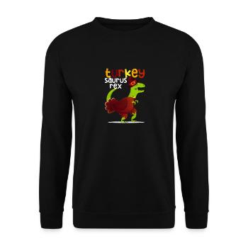 Dinosaure Thanksgiving Turquie Saurus Rex Pilgrim - Sweat-shirt Unisexe - noir - Devant - Alina (178cm) & Michal (187cm)
