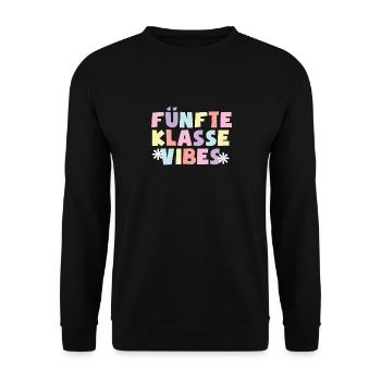 5. Klasse Vibes Schulkind 5. Klasse - Unisex Pullover - Schwarz - Vorne - Alina (178cm) & Michal (187cm)