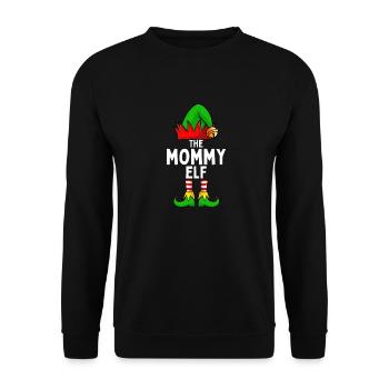 Mama Elf Passende Familie Weihnachten Frauen - Unisex Pullover - Schwarz - Vorne - Alina (178cm) & Michal (187cm)