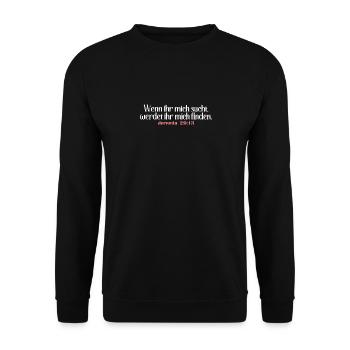 Bibel Zitat Vers Christ Christlich Bibelvers - Unisex Pullover - Schwarz - Vorne - Alina (178cm) & Michal (187cm)