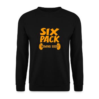 Retro Six Pack bientôt génial Gym T-Shirt - Sweat-shirt Unisexe - noir - Devant - Alina (178cm) & Michal (187cm)
