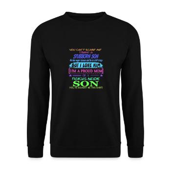 Funny Proud MOM Of A Freaking Awesome Son Present - Unisex Sweatshirt - black - Front - Alina (178cm) & Michal (187cm)