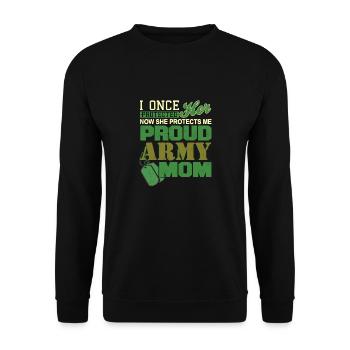 I Once Protected Her Awesome Proud ARMY MOM - Unisex Pullover - Schwarz - Vorne - Alina (178cm) & Michal (187cm)