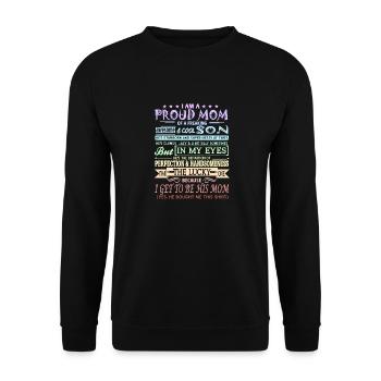 A Proud Mom Of A Freaking Awesome & Cool Son - Unisex Pullover - Schwarz - Vorne - Alina (178cm) & Michal (187cm)