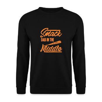 Smack Dab au milieu Drôle de baseball rétro - Sweat-shirt Unisexe - noir - Devant - Alina (178cm) & Michal (187cm)