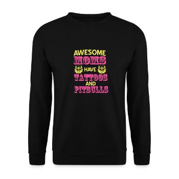 Super MOMS Have Tattoos & Pitbulls T-Shirt - Sweat-shirt Unisexe - noir - Devant - Alina (178cm) & Michal (187cm)