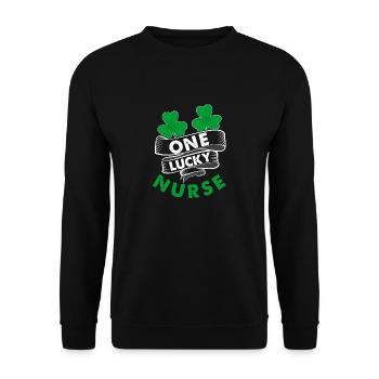 Une infirmière chanceuse superbe T-Shirt rétro cadeau cadeau - Sweat-shirt Unisexe - noir - Devant - Alina (178cm) & Michal (187cm)