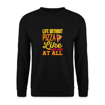 La vie sans pizza comme pas de vie du tout drôle - Sweat-shirt Unisexe - noir - Devant - Alina (178cm) & Michal (187cm)