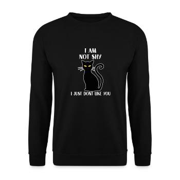 Cadeau de chats mignons pour les chats misanthropes - Sweat-shirt Unisexe - noir - Devant - Alina (178cm) & Michal (187cm)