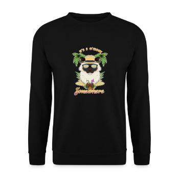 It is 5 OClock Somewhere Drinking Burman Cat - Unisex Sweatshirt - black - Front - Alina (178cm) & Michal (187cm)