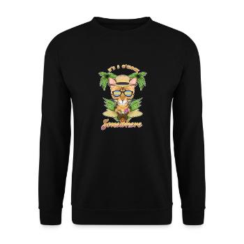 It Is 5 OClock Somewhere Drinking Bengal Cat - Unisex Sweatshirt - black - Front - Alina (178cm) & Michal (187cm)