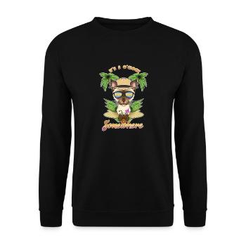It Is 5 OClock Somewhere Drinking Burmese Cat - Unisex Sweatshirt - black - Front - Alina (178cm) & Michal (187cm)