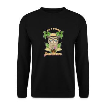 Il est 5 oclock quelque part en buvant Scottish Fold - Sweat-shirt Unisexe - noir - Devant - Alina (178cm) & Michal (187cm)
