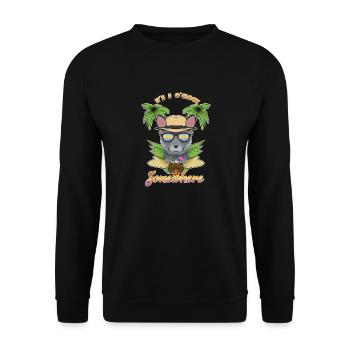 Il est 5 oclock quelque part en buvant du bleu russe - Sweat-shirt Unisexe - noir - Devant - Alina (178cm) & Michal (187cm)