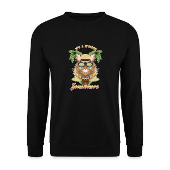 It Is 5 OClock Somewhere Drinking Siberian Cat - Unisex Sweatshirt - black - Front - Alina (178cm) & Michal (187cm)
