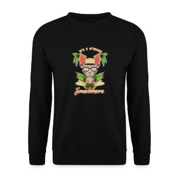It Is 5 OClock Somewhere Drinking Sphynx Cat - Unisex Pullover - Schwarz - Vorne - Alina (178cm) & Michal (187cm)