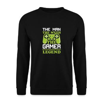 Man Myth Gamer - Unisex Pullover - Schwarz - Vorne - Alina (178cm) & Michal (187cm)