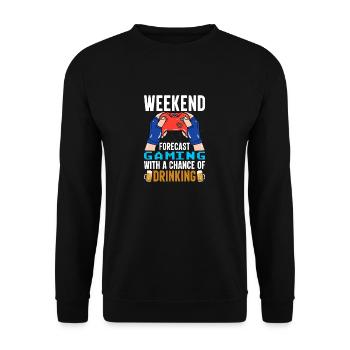 Joueur de jeu battement de coeur pari jouer joueur - Sweat-shirt Unisexe - noir - Devant - Alina (178cm) & Michal (187cm)