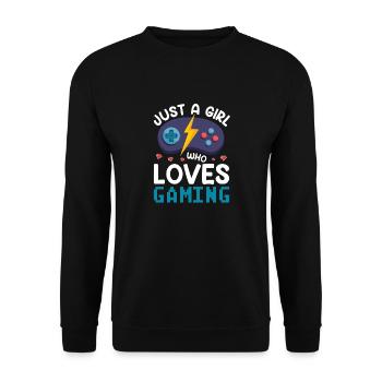 Mädchen Zocker Frau Gaming Game - Unisex Pullover - Schwarz - Vorne - Alina (178cm) & Michal (187cm)