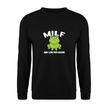 Man I Love Frog Gigging Frog Catcher - Unisex Sweatshirt - black - Front - Alina (178cm) & Michal (187cm)