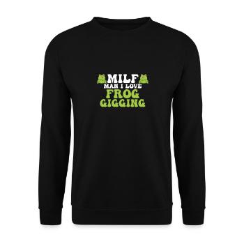 Man I Love Frog Gigging Frog Catcher - Unisex Sweatshirt - black - Front - Alina (178cm) & Michal (187cm)