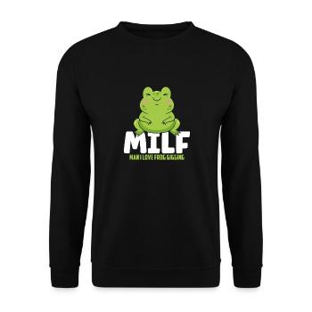 Man I Love Frog Gigging Frog Catcher - Unisex Sweatshirt - black - Front - Alina (178cm) & Michal (187cm)