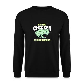 Chicken Food Is For Looser Frog Catcher - Unisex Sweatshirt - black - Front - Alina (178cm) & Michal (187cm)