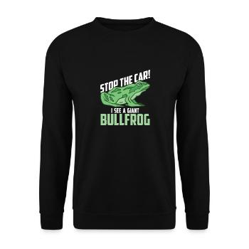 Arrêter! Je vois une grenouille géante - Sweat-shirt Unisexe - noir - Devant - Alina (178cm) & Michal (187cm)