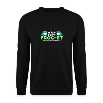 Ne vous aimez pas Frog-Et pour vous aimer Frog Hunter - Sweat-shirt Unisexe - noir - Devant - Alina (178cm) & Michal (187cm)