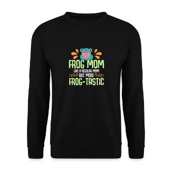 Maman grenouille comme une maman ordinaire mais plus frog-tastic - Sweat-shirt Unisexe - noir - Devant - Alina (178cm) & Michal (187cm)