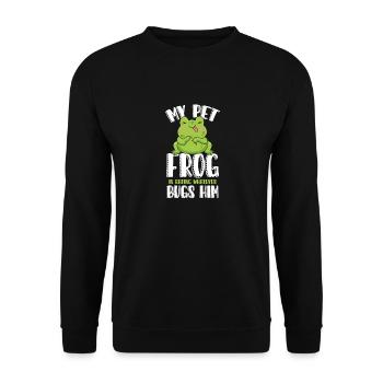 My frog is whatever bugs him - Unisex Sweatshirt - black - Front - Alina (178cm) & Michal (187cm)