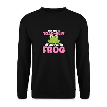 Cette fille est une alliée de crapaud amoureuse de sa grenouille - Sweat-shirt Unisexe - noir - Devant - Alina (178cm) & Michal (187cm)