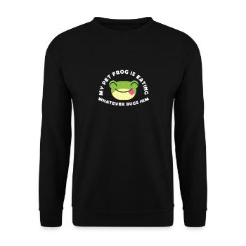 My frog is whatever bugs him - Unisex Sweatshirt - black - Front - Alina (178cm) & Michal (187cm)