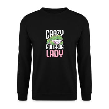 Crazy Bullfrog Lady Frog Hunter - Unisex Sweatshirt - black - Front - Alina (178cm) & Michal (187cm)
