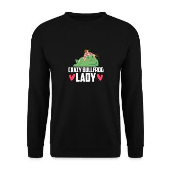 Crazy Bullfrog Lady Frog Hunter - Unisex Sweatshirt - black - Front - Alina (178cm) & Michal (187cm)