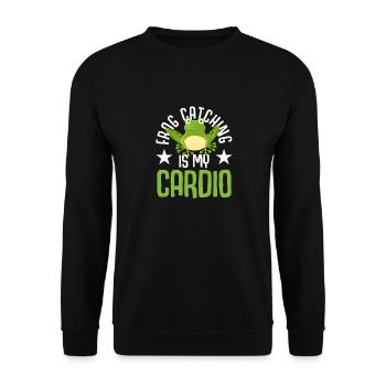 La chasse aux grenouilles est mon chasseur de grenouilles cardio - Sweat-shirt Unisexe - noir - Devant - Alina (178cm) & Michal (187cm)