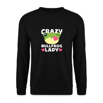 Crazy Bullfrog Lady Frog Hunter - Unisex Sweatshirt - black - Front - Alina (178cm) & Michal (187cm)
