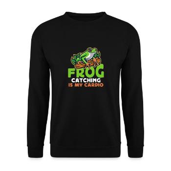 La chasse aux grenouilles est mon chasseur de grenouilles cardio - Sweat-shirt Unisexe - noir - Devant - Alina (178cm) & Michal (187cm)