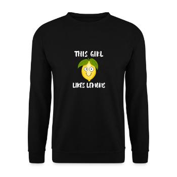 Girl Likes Lemons Lemon Juice Exotic Fruit - Unisex Sweatshirt - black - Front - Alina (178cm) & Michal (187cm)